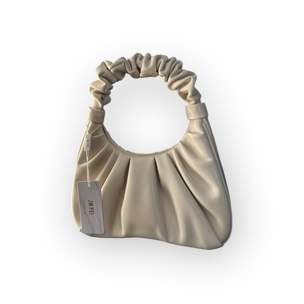 JW PEI
Cream and tan ruched mini bag